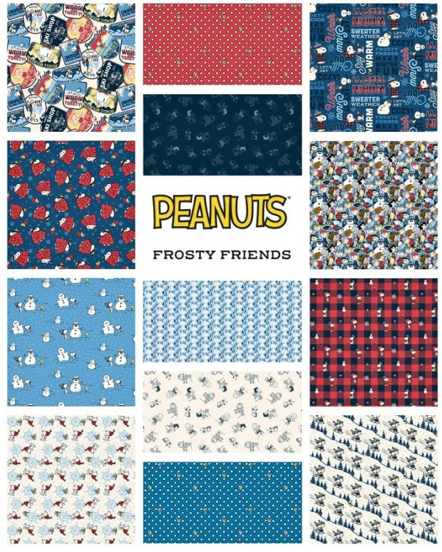 Peanuts Frosty Friends 5" Squares 42pcs Licensed Northcott Cotton Fabric NC-C2PEANUTS42-10