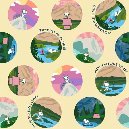 Peanuts Snoopy Adventure Springs Creative Cotton Fabric SC-80647