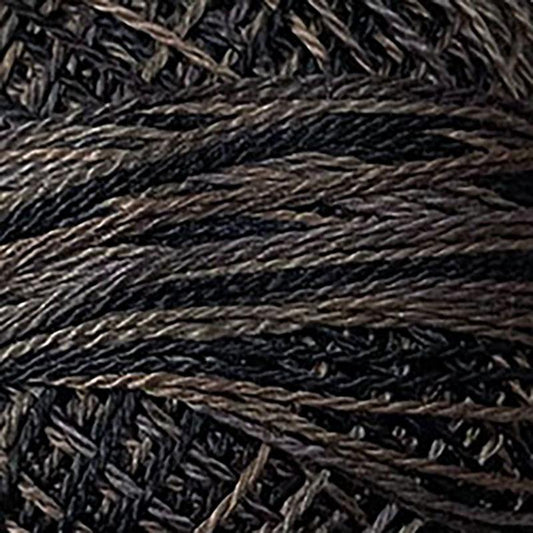 Pearl Cotton Variegated 12wt Thread Aged Black Valdani VL-PC12-P11