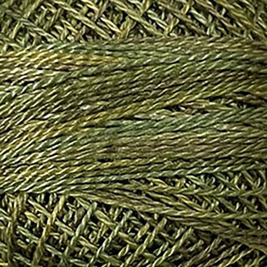 Pearl Cotton Variegated 12wt Thread Olive Green Valdani VL-PC12-P2