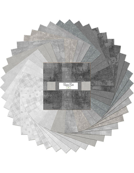 Pebble Path Gray 10" Squares Karat Gems Layer Cake 42pcs Wilmington Prints Cotton Fabric WP-512-179-512