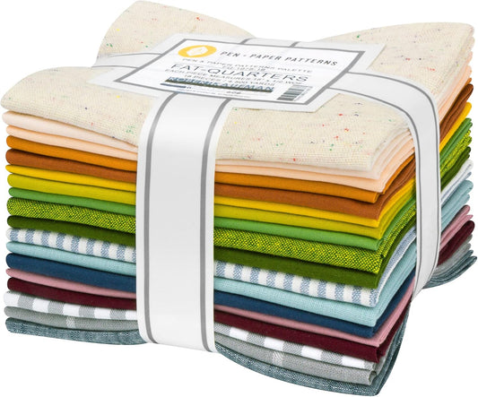 Pen & Paper Pallete Picks Fat Quarter Bundle 18"x22" 18 pcs Studio RK Robert Kaufman Cotton Fabric