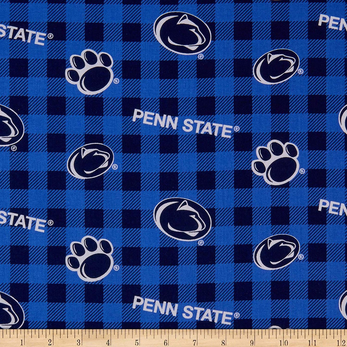 Penn State University Nittany Lions NCAA PENN Buffalo Plaid Cotton Fabric