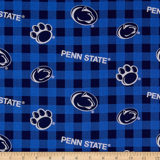 Penn State University Nittany Lions NCAA PENN Buffalo Plaid Cotton Fabric