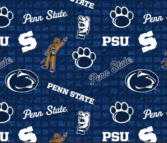 Penn State Nittany Lions NCAA College 108" Wide back Allover Sykel Enterprises Cotton Fabric PS-1395
