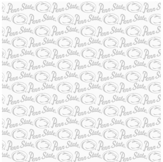 Pennsylvania State Nittany Lions NCAA College White on White Mini Pigment Print Sykel Enterprises Cotton Fabric PS-1393-W