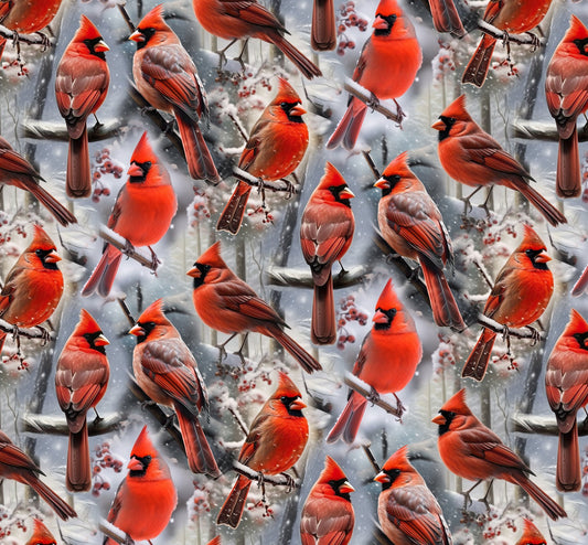 Perched Cardinals 2 Multi David Textiles 100% Cotton Fabric DT-GL-0281-5C-1