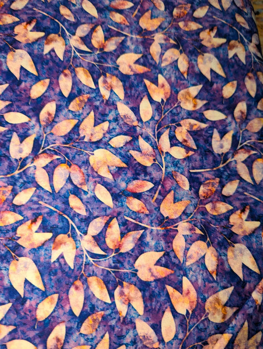 Periwinkle Leaf Toss Violet Dan Morris Quilting Treasures Quilting Treasures Cotton Fabric