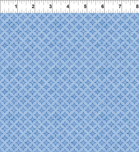 Periwinkle Spring Floral Emblem Blue Jason Yenter the Beginning Fabrics Cotton Fabric