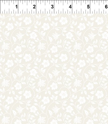 Periwinkle Spring Flower Vine Tonal Cream Jason Yenter the Beginning Fabrics Cotton Fabric