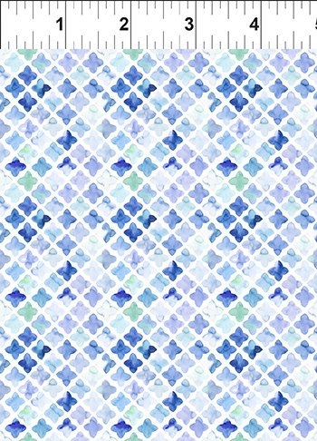 Periwinkle Spring Lattice Paver Tiles Blue Jason Yenter In the Beginning Fabrics Cotton Fabric