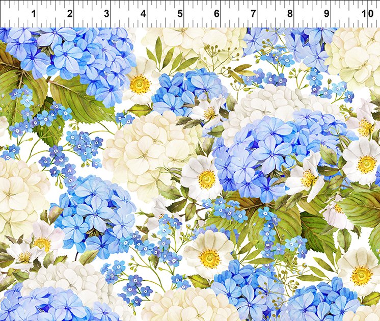 Periwinkle Spring Packed Floral Blue Jason Yenter In the Beginning Fabrics Cotton Fabric