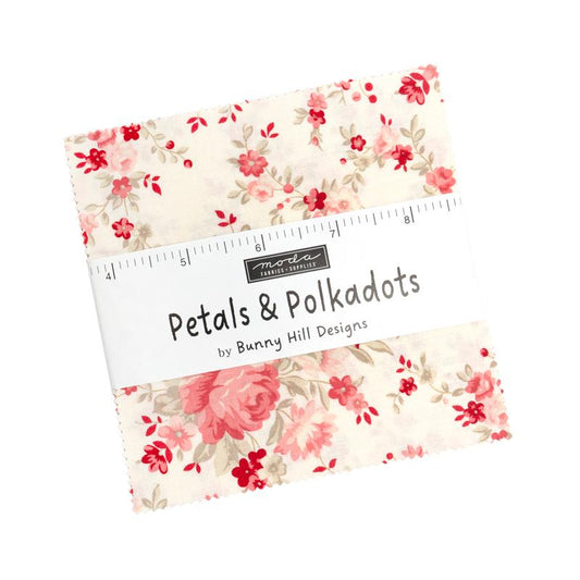 Petals And Polka Dots 5" Squares Charm Pack Bunny Hill Designs Moda Cotton Fabric MD-3080PP