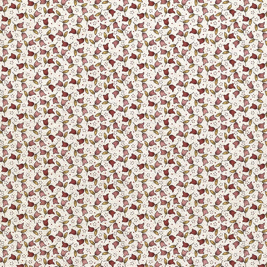 Petite Petals 2 SATIN Ditsy Daisy Cream Brown Paintbrush Studios Cotton SATIN Fabric PBS-370-26295