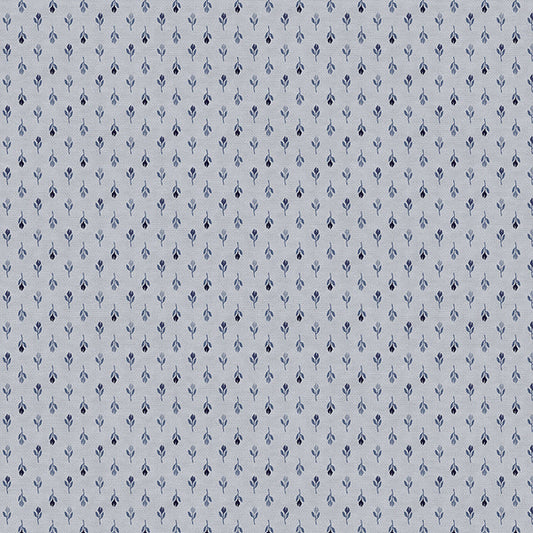 Petite Petals 2 Stitch Tulips Blue Geo Paintbrush Studios Cotton Fabric PBS-120-26289