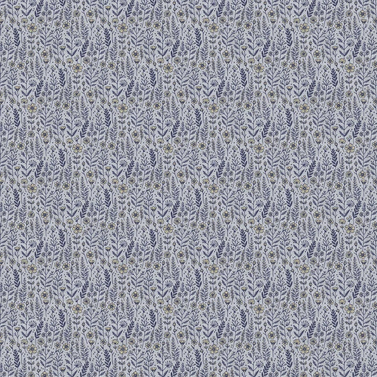 Petite Petals 2 Wildflowers Blue Paintbrush Studios Cotton Fabric PBS-120-26297