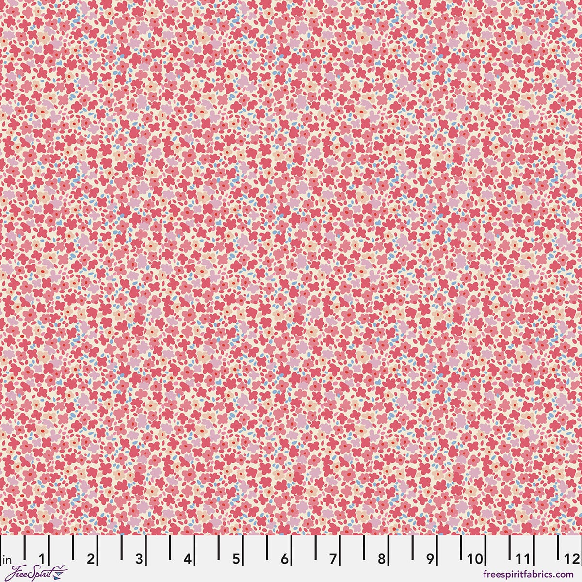 Petite Prints Ditsy Bloom Floral Pink August Ellery Free Spirit Cotton Fabric FS-PWAE001.BLOOM | US Fabric Shop