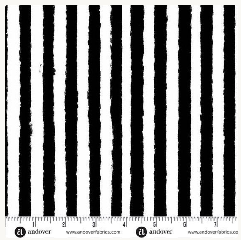 Phantasm Black White Stripe Libs Elliott Andover Cotton Fabric AF-A1522-K | US Fabric Shop