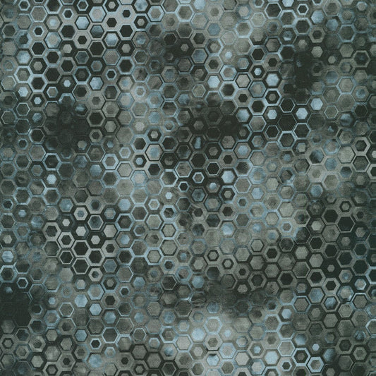 Phantasma Hexagons Chalkboard Robert Kaufman Cotton Fabric RK-SRKD-22694-453