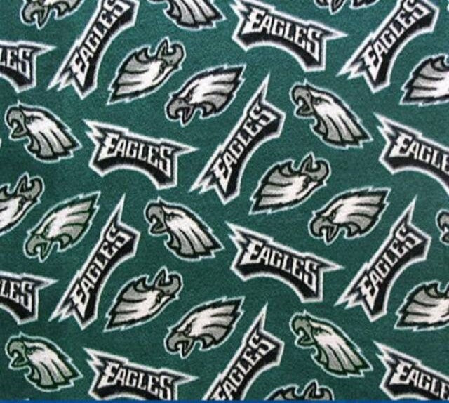 Philadelphia Eagles NFL Football Allover Green Fabric Traditions 58" FLEECE Fabric