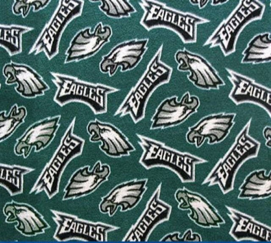 Philadelphia Eagles NFL Football Allover Green Fabric Traditions 58" FLEECE Fabric