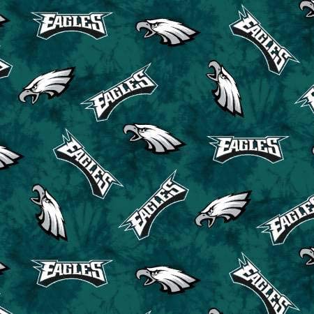 Philadelphia Eagles NFL Football Tie Dye Design 42 inches Flannel Fabric