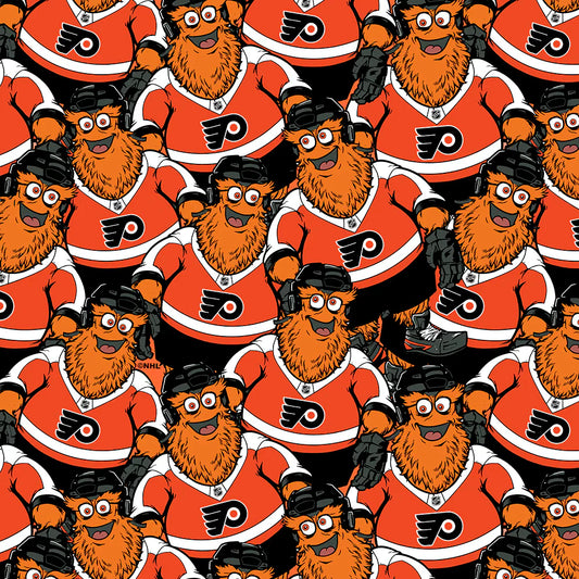 Philadelphia Flyers NHL Hockey Packed Gritty Sykel Enterprises Polyester FLEECE Fabric NHL-1227-FLY