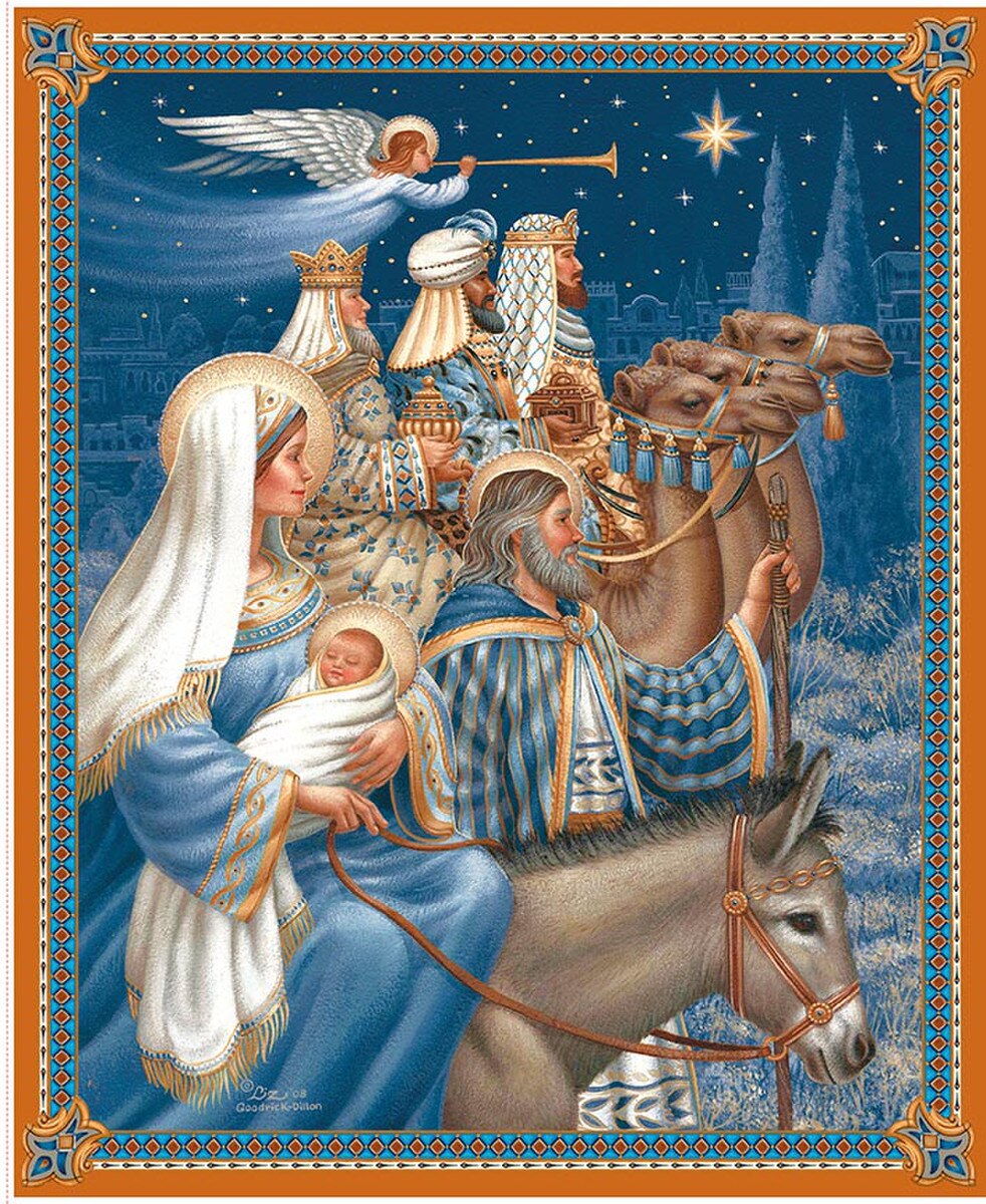 Picture A Christmas II Nativity Panel 36" Riley Blake Cotton Fabric RB-PD17983-PANEL