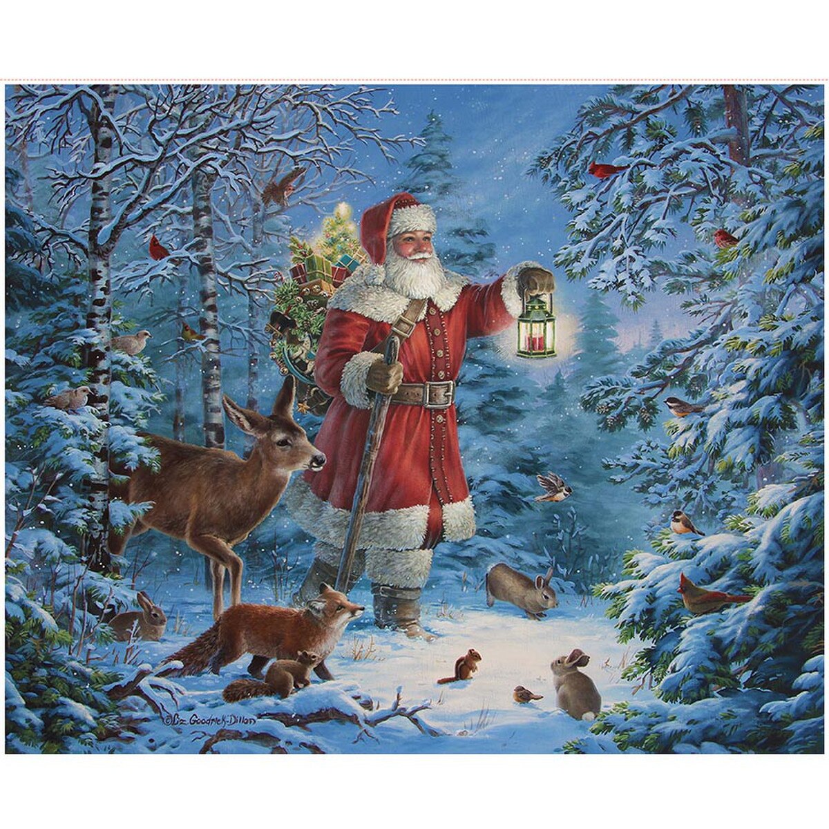 Picture a Christmas II Santa and Friends Panel 36" Riley Blake Cotton Fabric RB-PD17984-PANEL