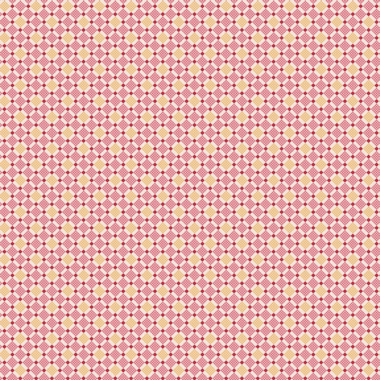 Piece & Plenty Plaid Geometric Lattice Berry Red Lori Holt Riley Blake Designs Cotton Fabric