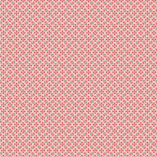 Piece & Plenty Tulips Dots Coral Pink Lori Holt Riley Blake Designs Cotton Fabric