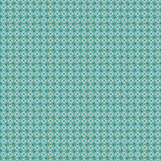 Piece & Plenty Tulips Dots Raindrop Green Lori Holt Riley Blake Designs Cotton Fabric