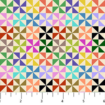 Piecework Pinwheel Classic Multi Anna Maria Parry Northcott Cotton Fabric