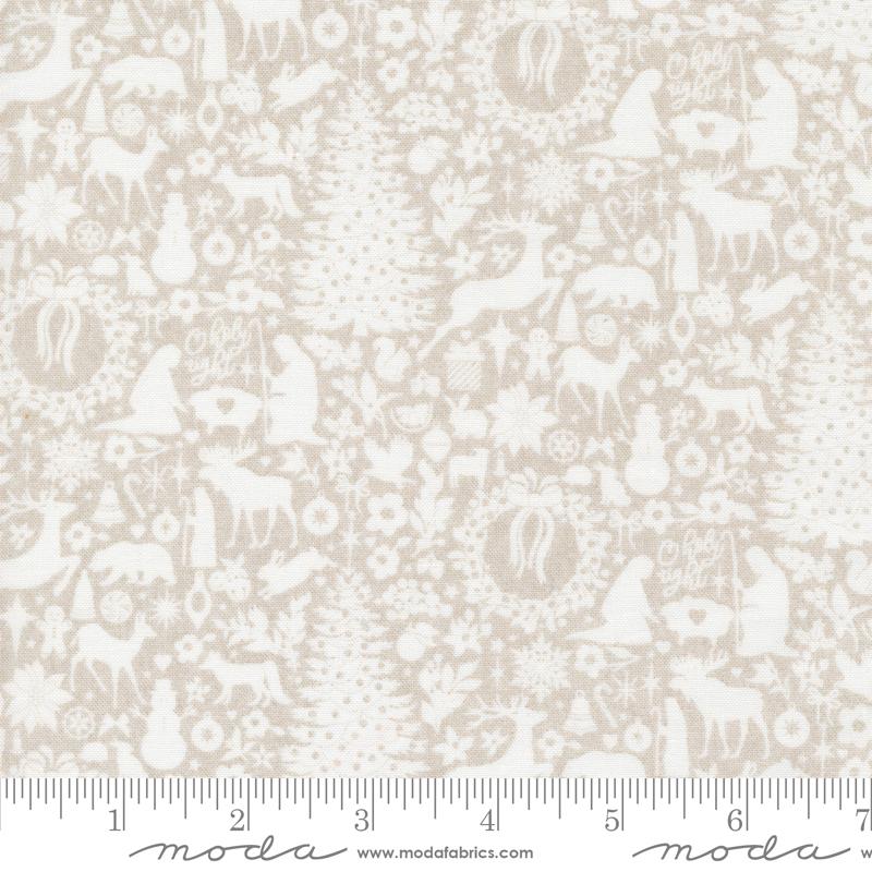 Pine Valley O Holy Night Damask Fog White on White BasicGrey Moda Cotton Fabric