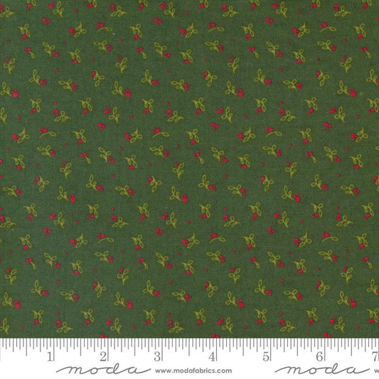 Pine Valley Sleigh Holly Jolly Blenders Holly Berry Pine Dark Green BasicGrey Moda Cotton Fabric