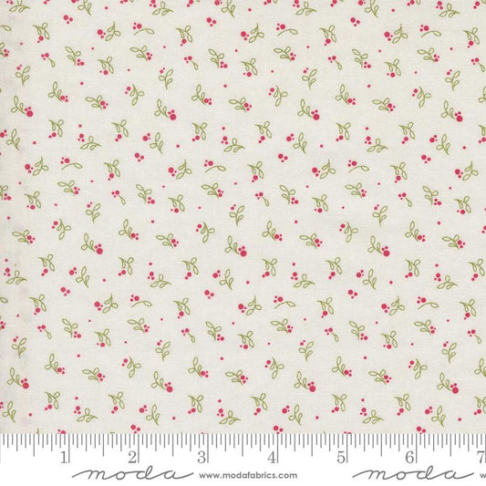 Pine Valley Sleigh Holly Jolly Blenders Holly Berry Snow White Natural BasicGrey Moda Cotton Fabric