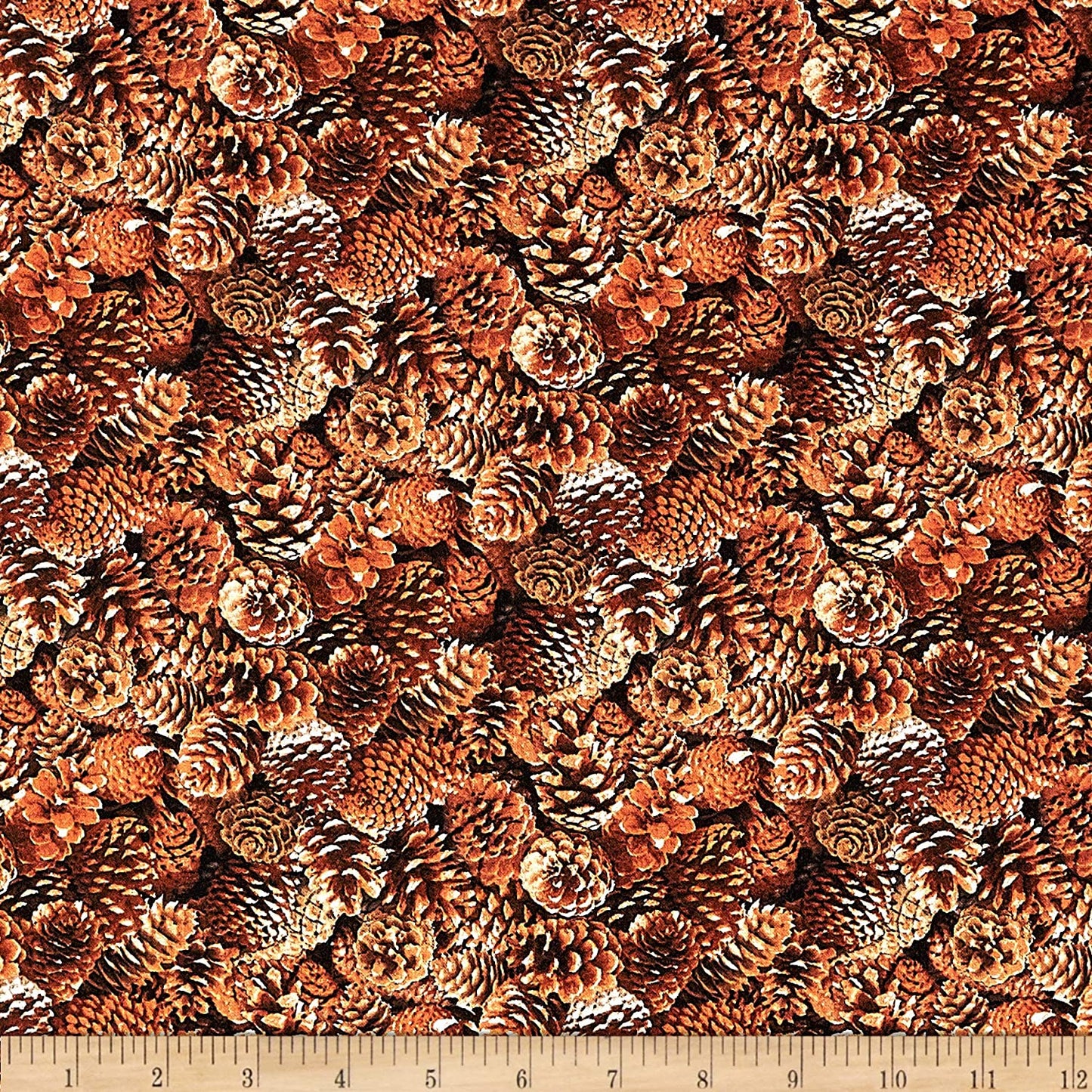 Pinecones North American Wildlife Pinecones Brown Elizabeth's Studio Cotton Fabric