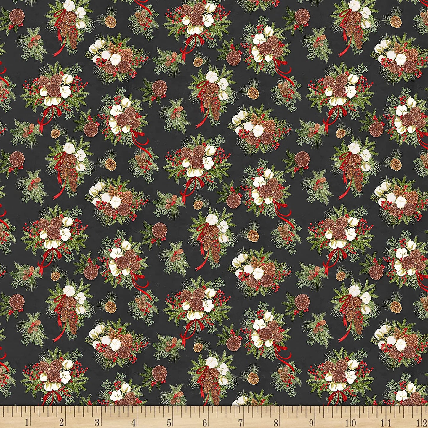 Pinecones Bouquet Christmas Holiday Springs Creative Cotton Fabric