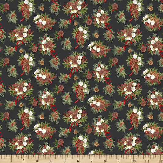Pinecones Bouquet Christmas Holiday Springs Creative Cotton Fabric