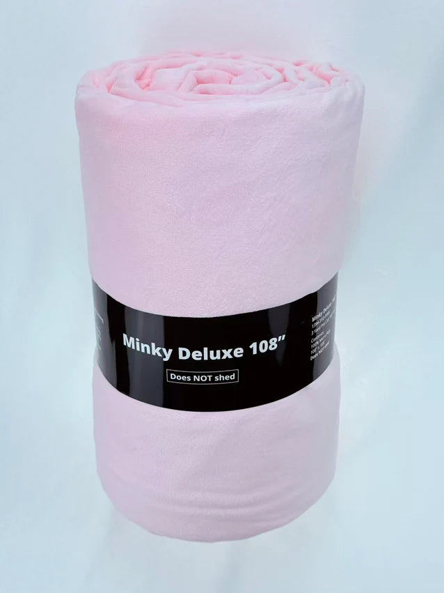 Pink Solid Minky Deluxe 3YD Precut 108" Wideback Sykel Enterprises Polyester Fabric SYK-1394-3YD-PINK