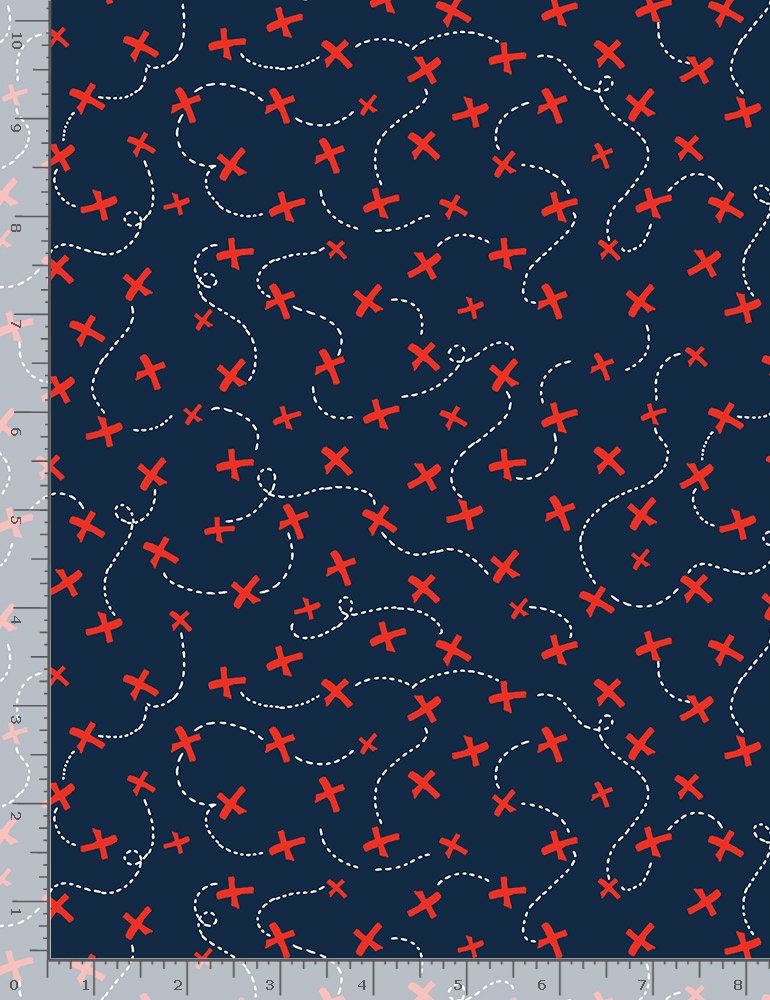 Pirate Nautical Treasure Map Xs Walk the Plank Danger Crowned Stars Timeless Treasures Cotton Fabric