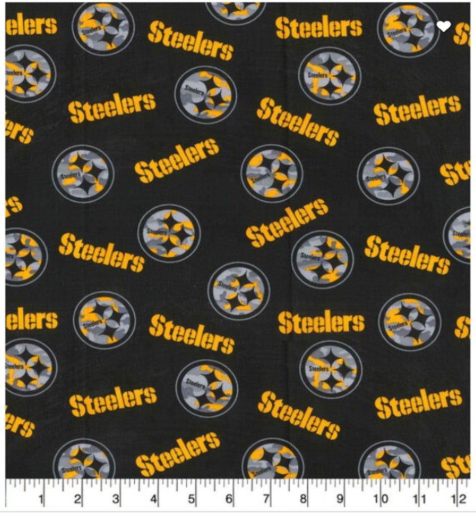 Pittsburgh Steelers NFL Football Camo Cotton Fabric