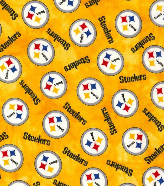 Pittsburgh Steelers NFL Football Tie Die Yellow 42 inches Flannel Fabric