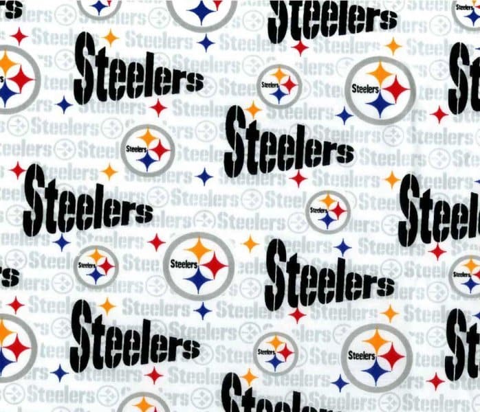 Pittsburgh Steelers NFL Football White Cotton Fabric