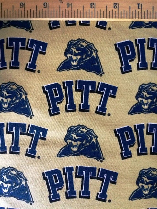Pittsburgh Panthers NCAA College Pitt 58" Sykel Twill Canvas Fabric PITT-250