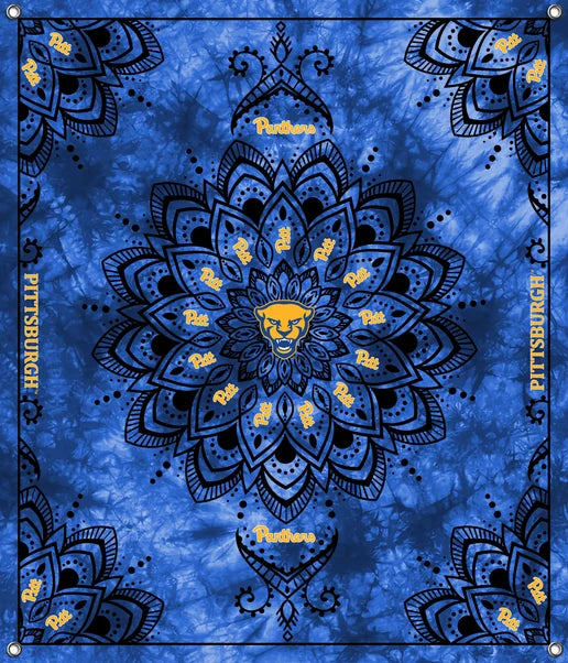 Pittsburgh Panthers NCAA College Tapestry Spirit Banner 58x47 inches Sykel Enterprises 4 Grommets Polyester Fabric PITT-5001