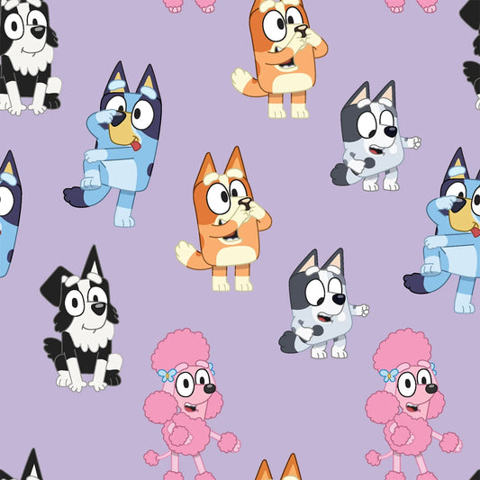 Blues Clues Playful Bluey Purple Springs Creative Cotton Fabric SC-81155-A62028