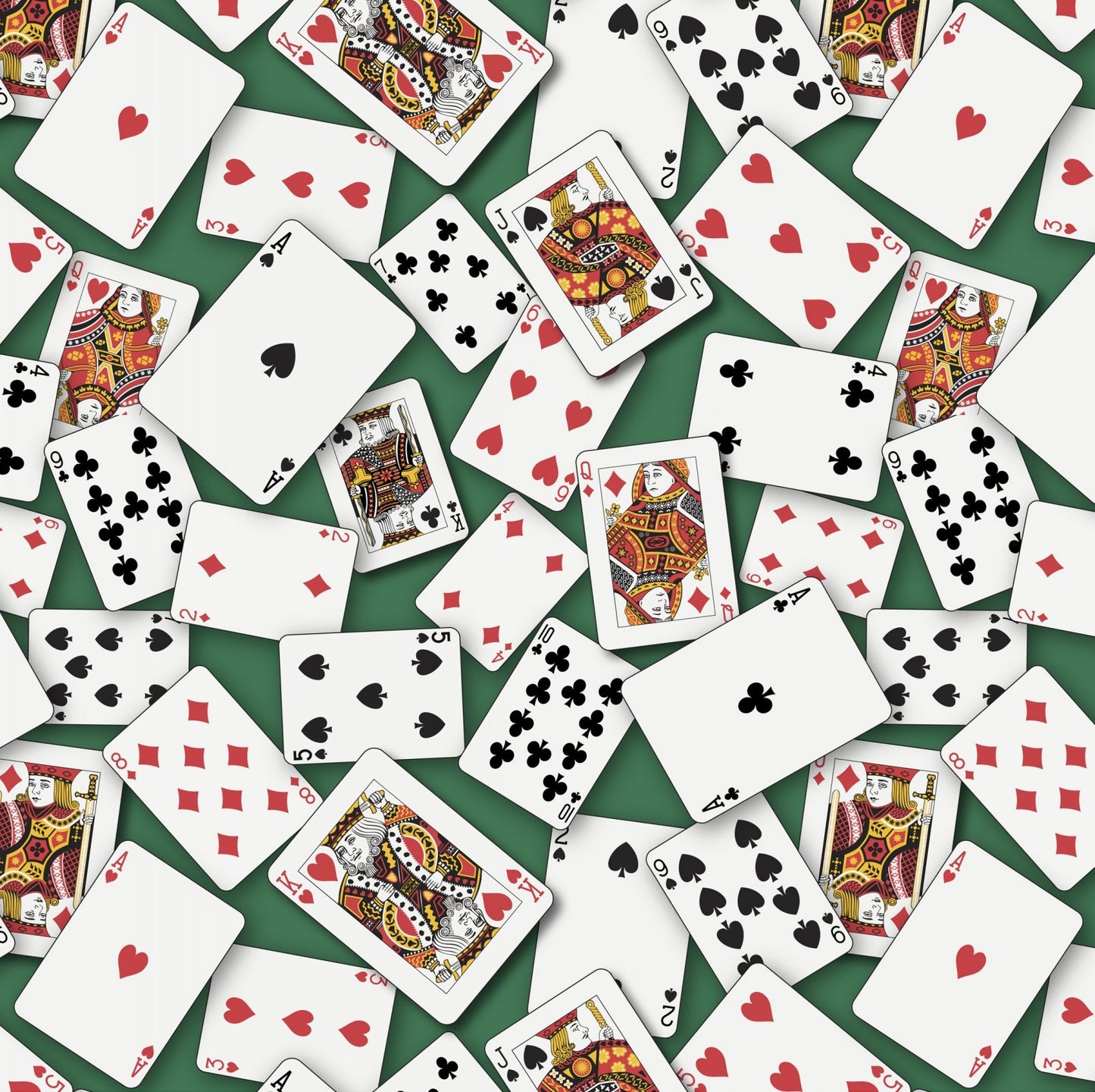 Playing Cards Poker Deck Man Cave Green David Textiles Cotton Fabric