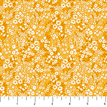 Pocket Posies Flora Vista Yellow FIGO Studios Northcott Cotton Fabric NC-91201-55