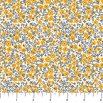 Pocket Posies Floral Dapple Yellow FIGO Studios Northcott Cotton Fabric NC-91198-54
